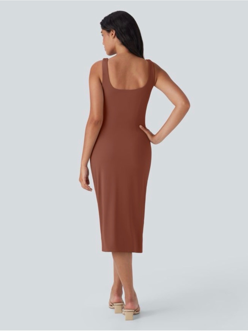HALARA Sequoia Square-Neck Midi Dress with Side Slit fo D - F cup size - Picture 2 of 3